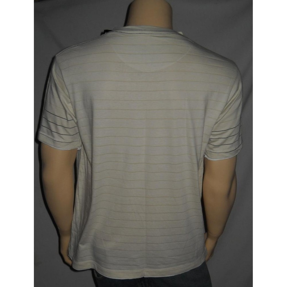 POINT ZERO T Shirt NOS Large Skater Skateboarding Cream Beige V Neck Cotton - Picture 2 of 3